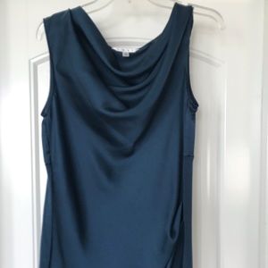 CAbi drape neck tank dark teal